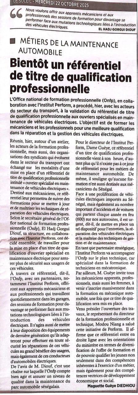 METIER DE LA MAINTENANCE AUTOMOBILE