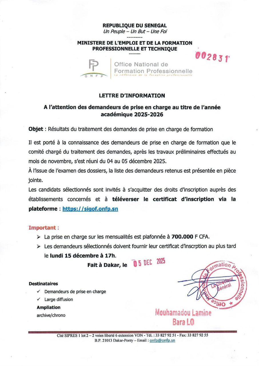 Prolongation de la date de clôture des dépôts des demandes d'agréments